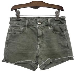 AEO AMERICAN EAGLE OUTFITTERS Shorts Size 0 Hi Rise Shortie Green Denim …
